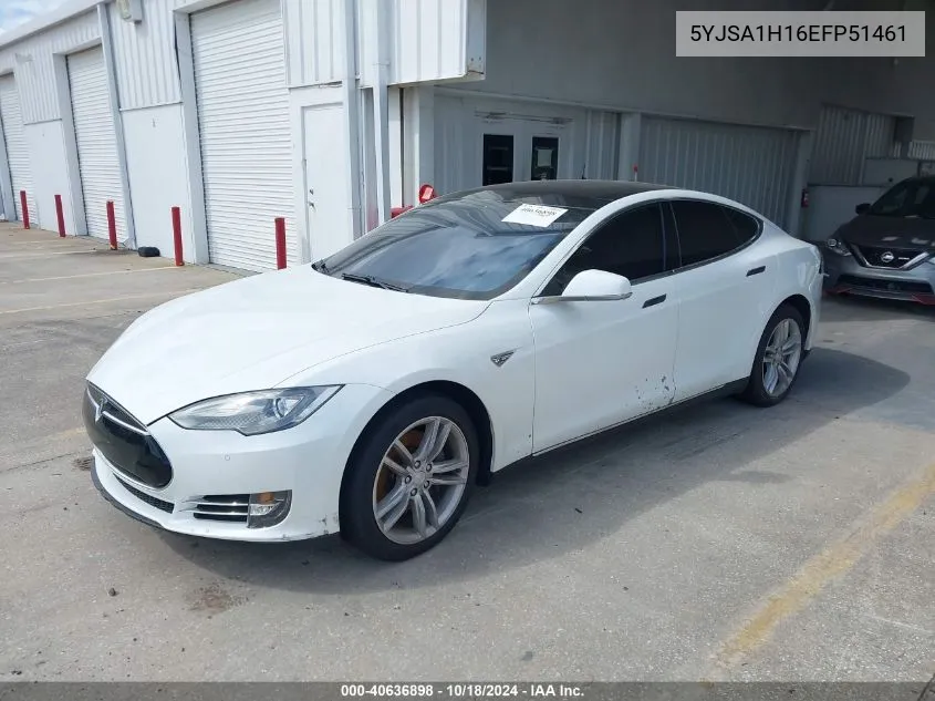 2014 Tesla Model S P85 VIN: 5YJSA1H16EFP51461 Lot: 40636898