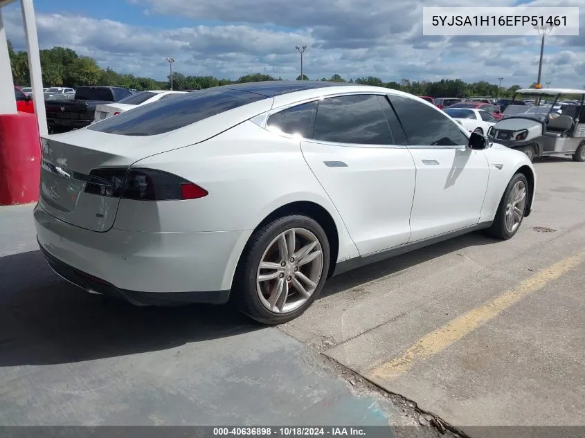 2014 Tesla Model S P85 VIN: 5YJSA1H16EFP51461 Lot: 40636898