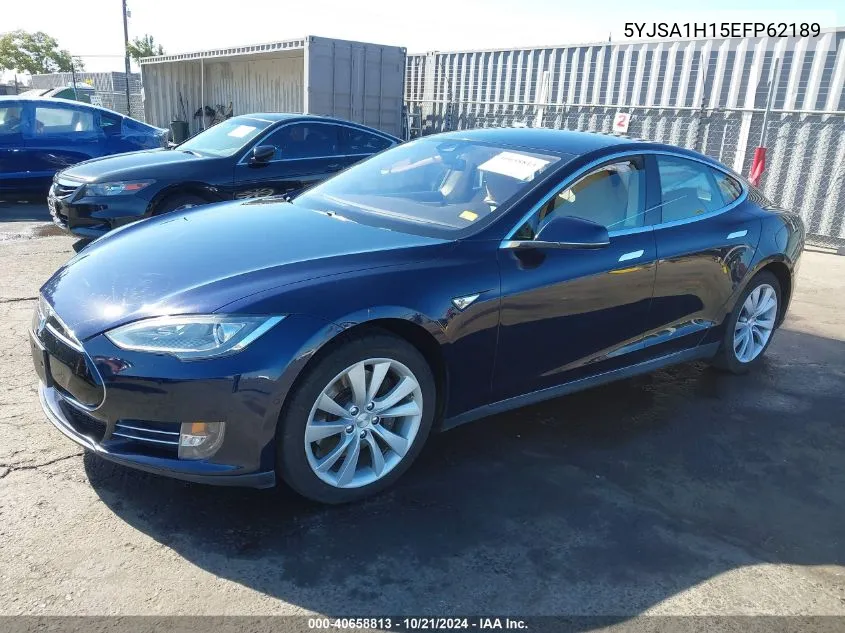 2014 Tesla Model S P85 VIN: 5YJSA1H15EFP62189 Lot: 40658813