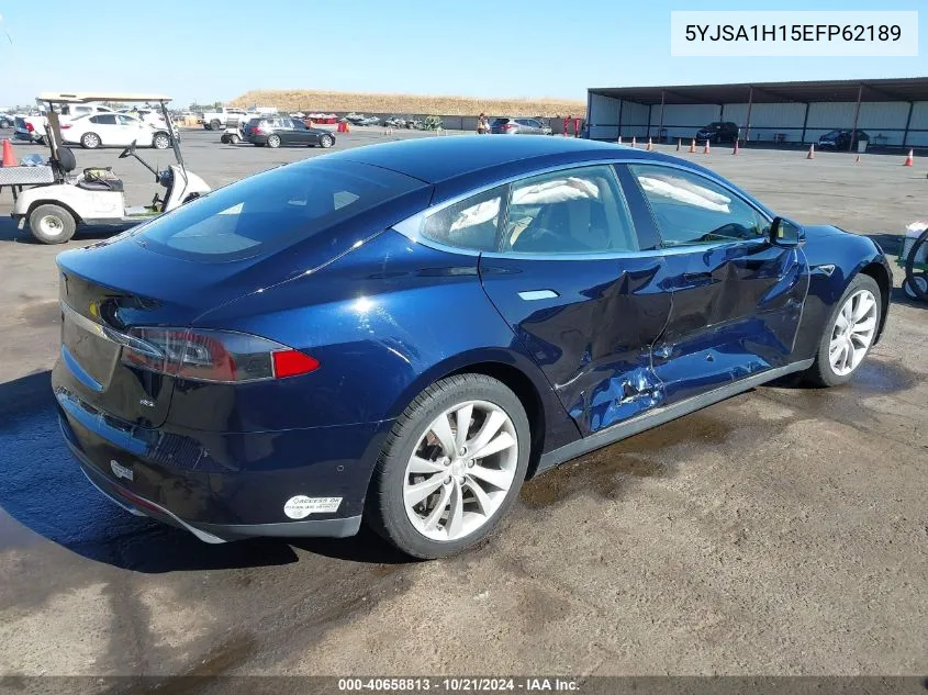 2014 Tesla Model S P85 VIN: 5YJSA1H15EFP62189 Lot: 40658813