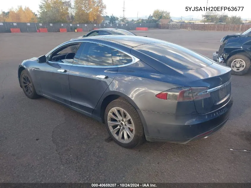 2014 Tesla Model S VIN: 5YJSA1H20EFP63677 Lot: 40659207