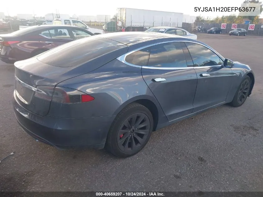 2014 Tesla Model S VIN: 5YJSA1H20EFP63677 Lot: 40659207