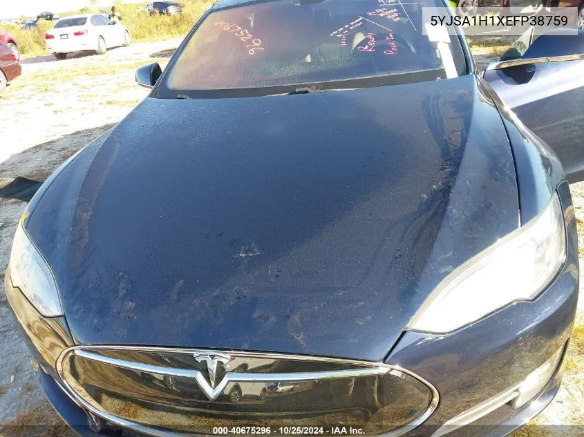 2014 Tesla Model S P85 VIN: 5YJSA1H1XEFP38759 Lot: 40675296