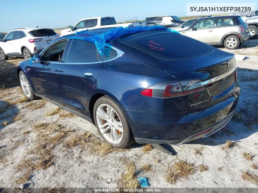 2014 Tesla Model S P85 VIN: 5YJSA1H1XEFP38759 Lot: 40675296