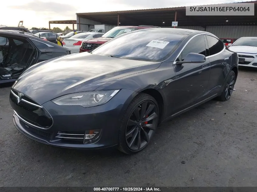 2014 Tesla Model S P85 VIN: 5YJSA1H16EFP64064 Lot: 40700777