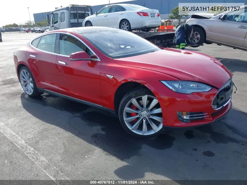 2014 Tesla Model S P85 VIN: 5YJSA1H14EFP31757 Lot: 40767512