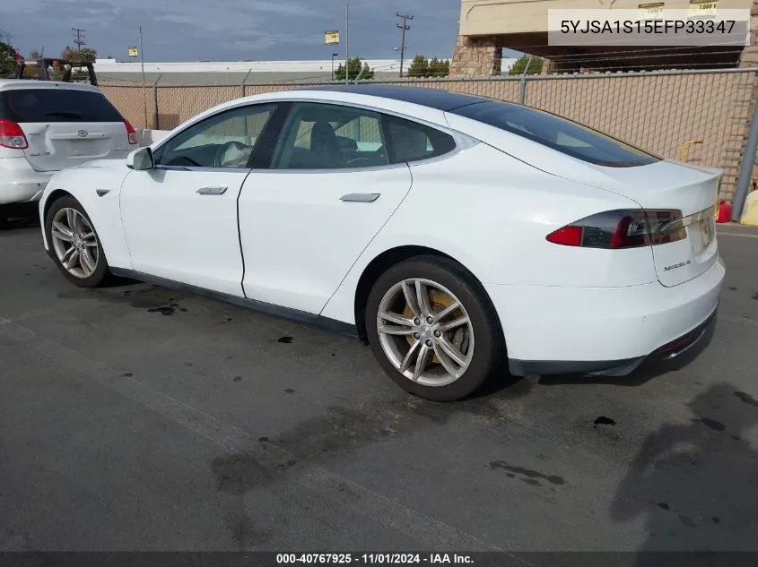 2014 Tesla Model S VIN: 5YJSA1S15EFP33347 Lot: 40767925