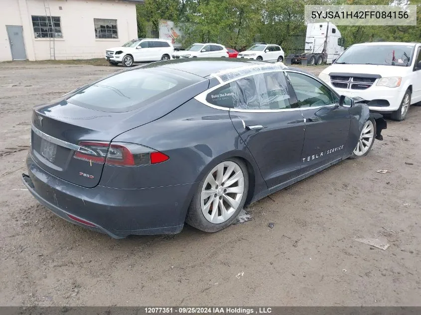 2015 Tesla Model S P85D VIN: 5YJSA1H42FF084156 Lot: 12077351