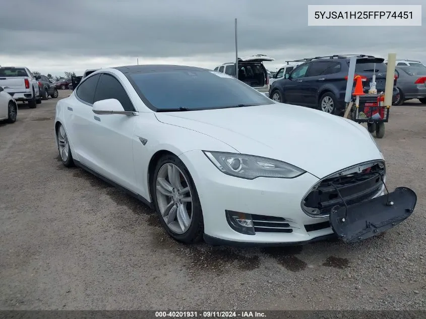 2015 Tesla Model S 85D VIN: 5YJSA1H25FFP74451 Lot: 40201931