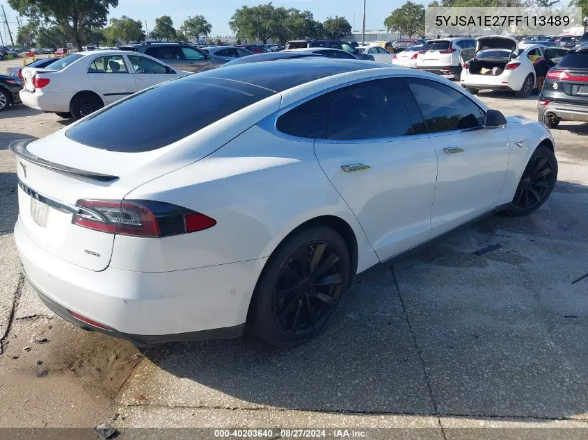 2015 Tesla Model S 70D/85D/P85D VIN: 5YJSA1E27FF113489 Lot: 40203640