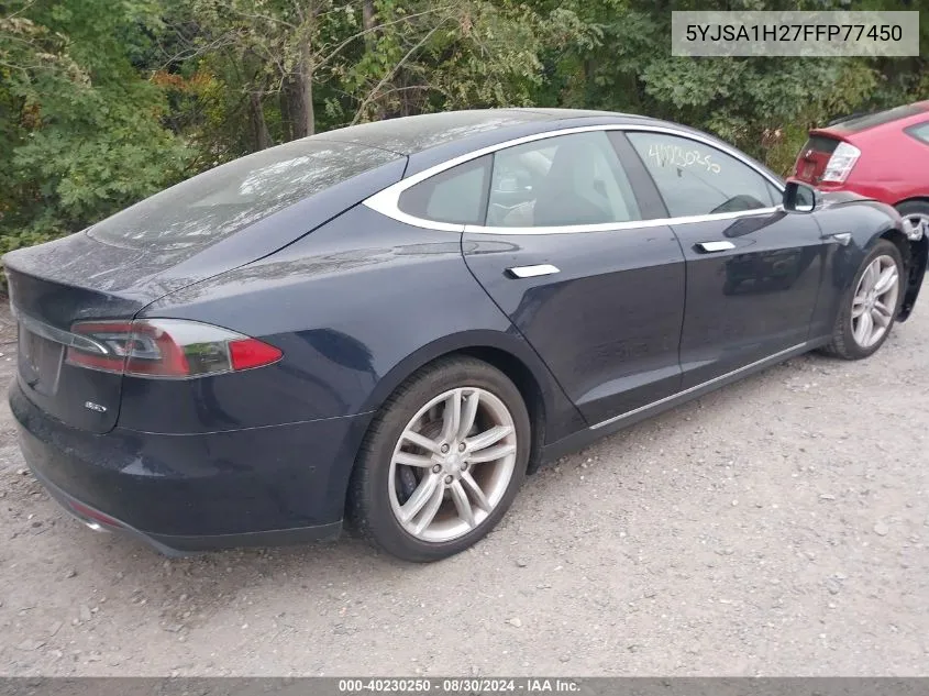 2015 Tesla Model S 70D/85D/P85D VIN: 5YJSA1H27FFP77450 Lot: 40230250