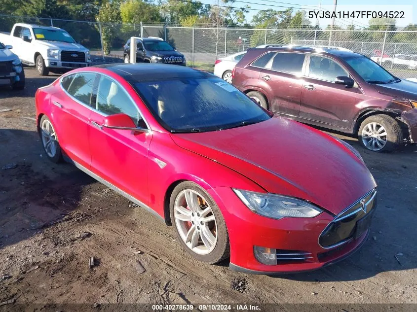 2015 Tesla Model S P85D VIN: 5YJSA1H47FF094522 Lot: 40278639