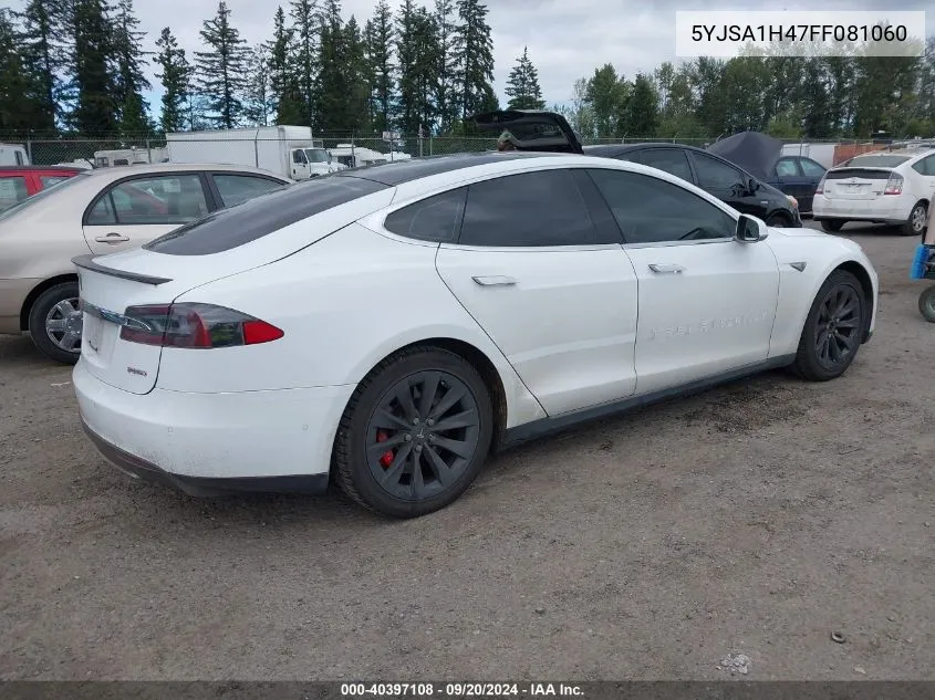 5YJSA1H47FF081060 2015 Tesla Model S 85D/P85D