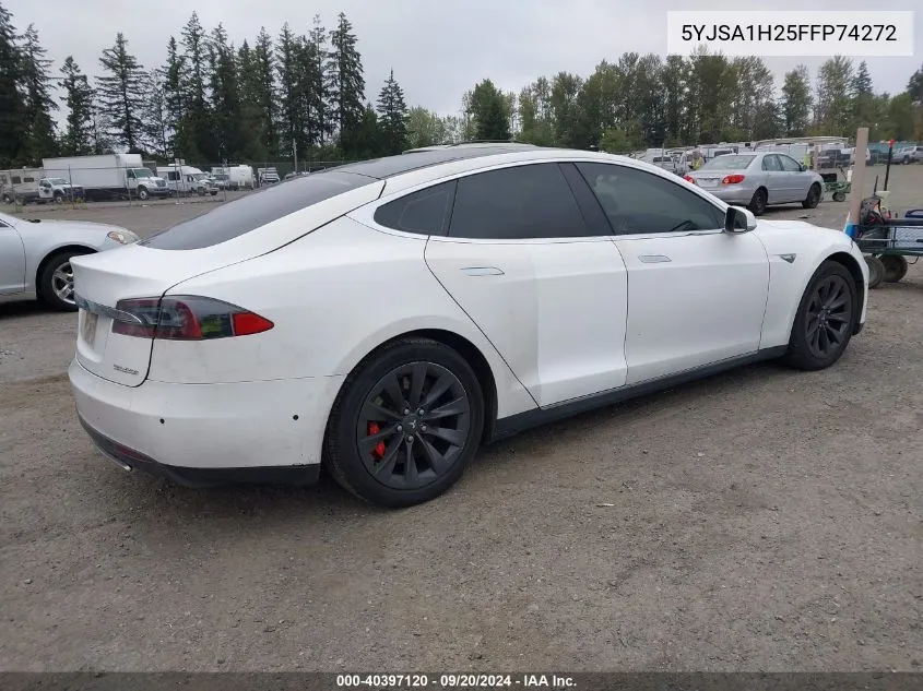 2015 Tesla Model S 70D/85D/P85D VIN: 5YJSA1H25FFP74272 Lot: 40397120