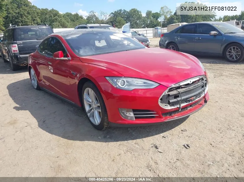 2015 Tesla Model S 70D/85D/P85D VIN: 5YJSA1H21FF081022 Lot: 40425286