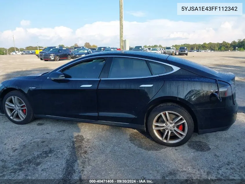 2015 Tesla Model S VIN: 5YJSA1E43FF112342 Lot: 40471405