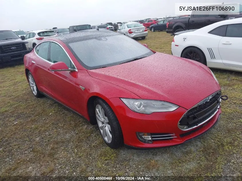 2015 Tesla Model S VIN: 5YJSA1E26FF106890 Lot: 40500468