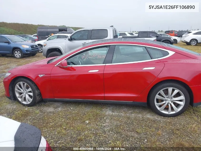 2015 Tesla Model S VIN: 5YJSA1E26FF106890 Lot: 40500468