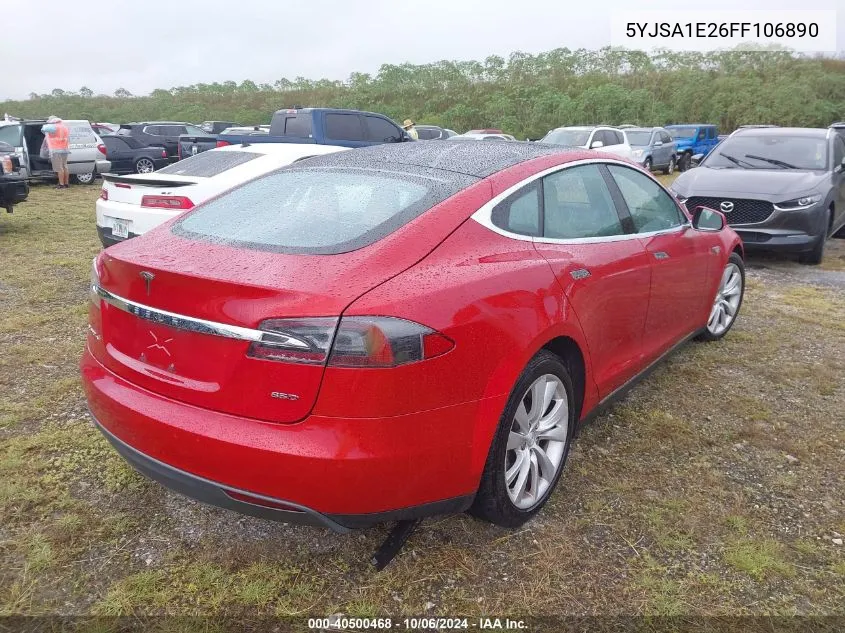 2015 Tesla Model S VIN: 5YJSA1E26FF106890 Lot: 40500468