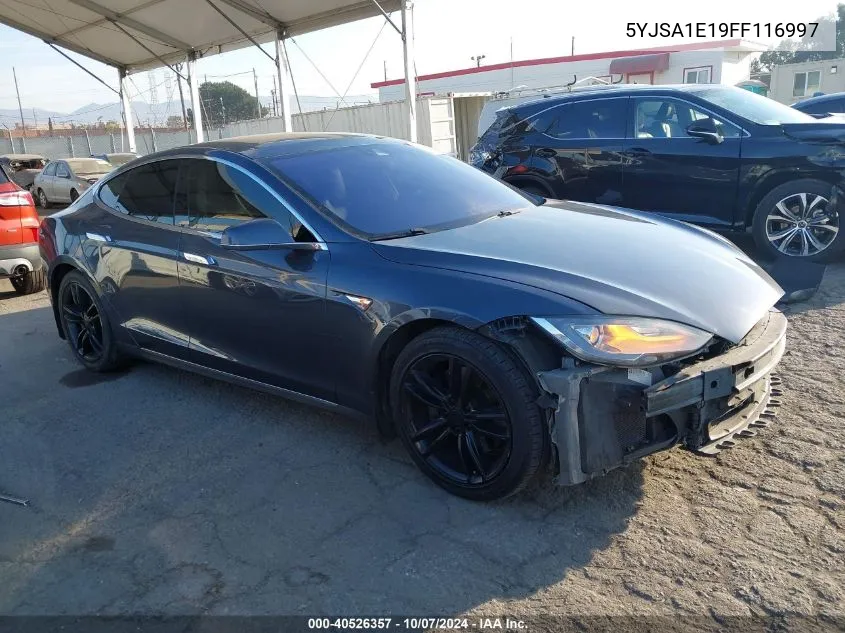 2015 Tesla Model S 60/70/85 VIN: 5YJSA1E19FF116997 Lot: 40526357