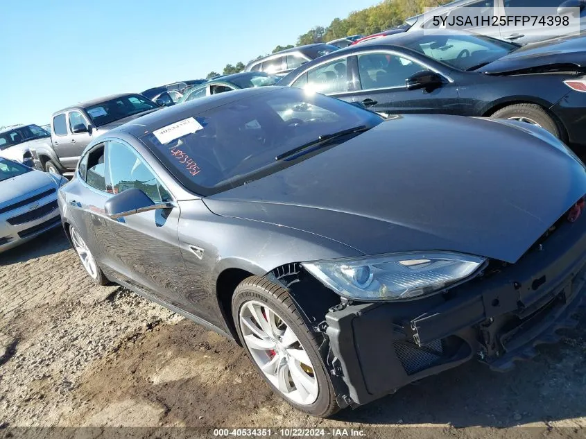 2015 Tesla Model S 70D/85D/P85D VIN: 5YJSA1H25FFP74398 Lot: 40534351