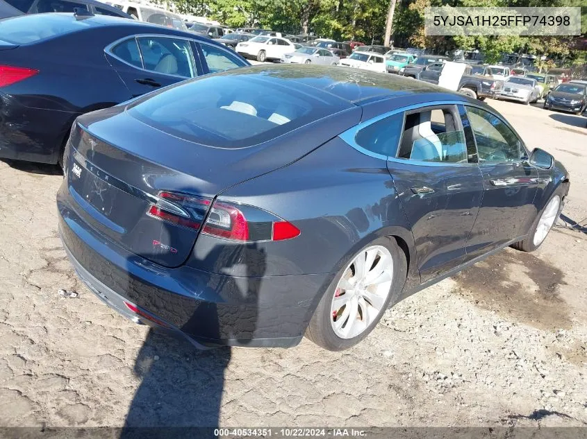 2015 Tesla Model S 70D/85D/P85D VIN: 5YJSA1H25FFP74398 Lot: 40534351