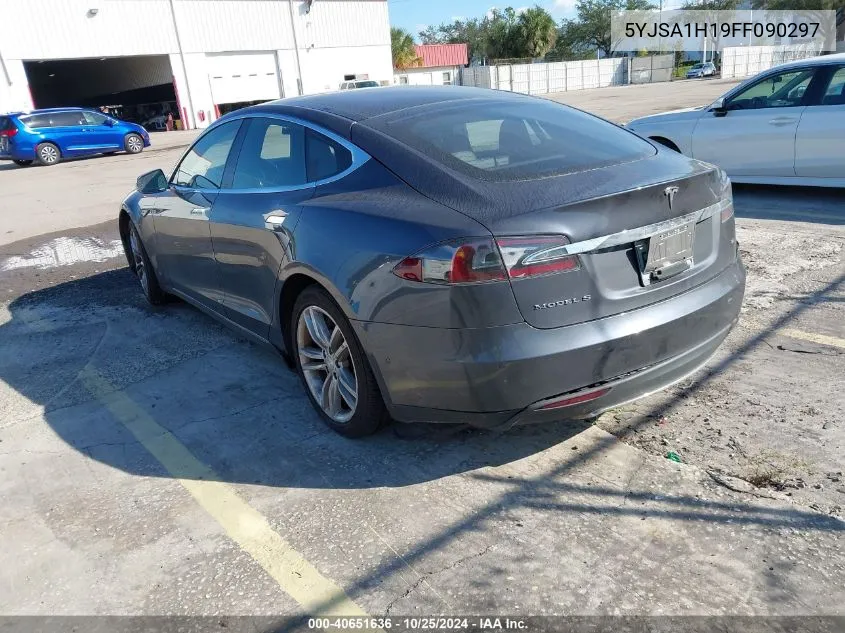 2015 Tesla Model S 60/70/85 VIN: 5YJSA1H19FF090297 Lot: 40651636