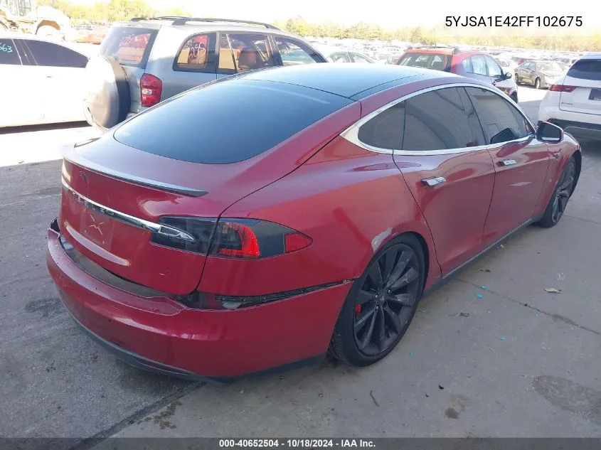 2015 Tesla Model S 85D/P85D VIN: 5YJSA1E42FF102675 Lot: 40652504