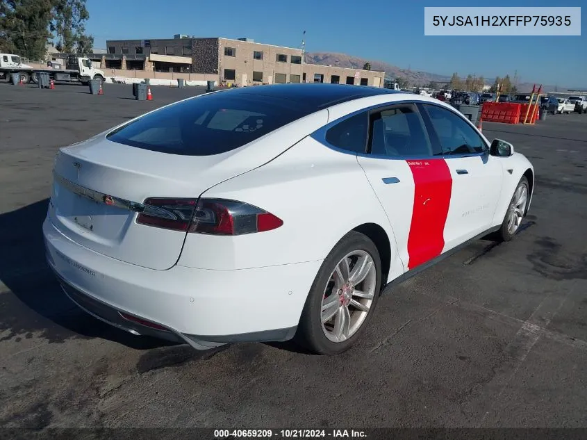 2015 Tesla Model S 70D/85D/P85D VIN: 5YJSA1H2XFFP75935 Lot: 40659209