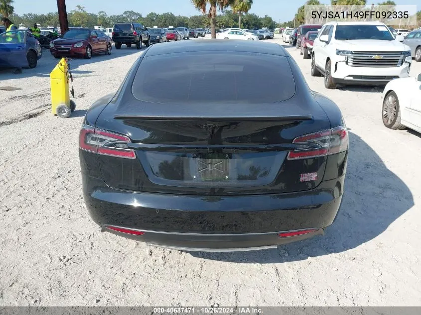 2015 Tesla Model S 85D/P85D VIN: 5YJSA1H49FF092335 Lot: 40687471