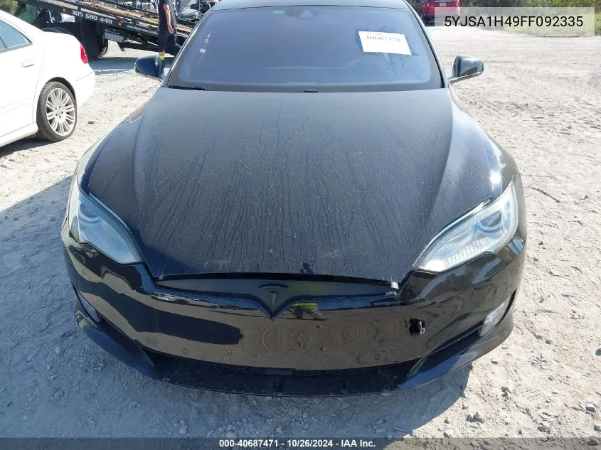 2015 Tesla Model S 85D/P85D VIN: 5YJSA1H49FF092335 Lot: 40687471