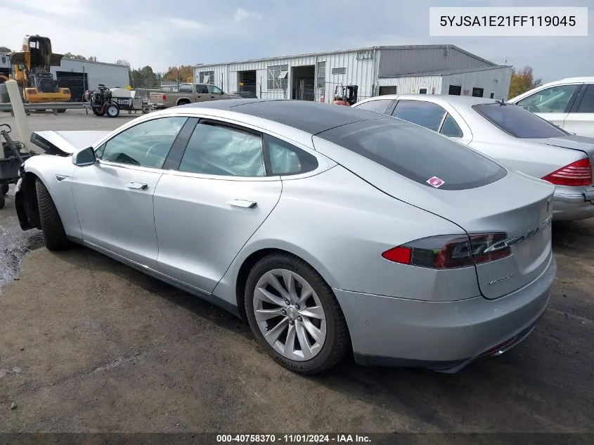 2015 Tesla Model S 70D/85D/P85D VIN: 5YJSA1E21FF119045 Lot: 40758370