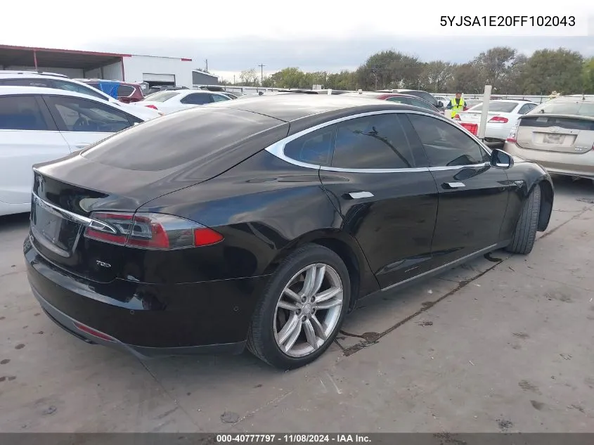 2015 Tesla Model S 70D/85D/P85D VIN: 5YJSA1E20FF102043 Lot: 40777797