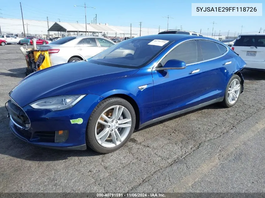 2015 Tesla Model S 70D/85D/P85D VIN: 5YJSA1E29FF118726 Lot: 40791591