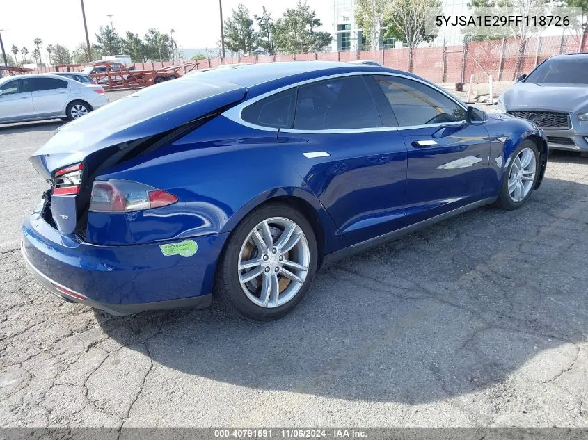 2015 Tesla Model S 70D/85D/P85D VIN: 5YJSA1E29FF118726 Lot: 40791591