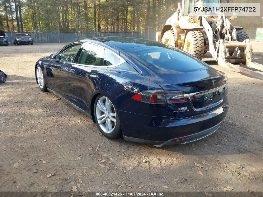 2015 Tesla Model S 70D/85D/P85D VIN: 5YJSA1H2XFFP74722 Lot: 40821426