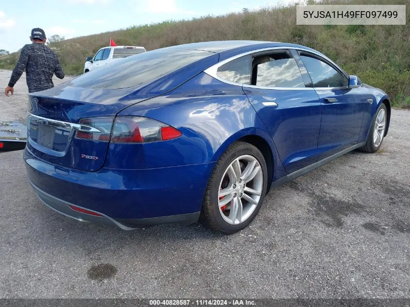 2015 Tesla Model S 85D/P85D VIN: 5YJSA1H49FF097499 Lot: 40828587