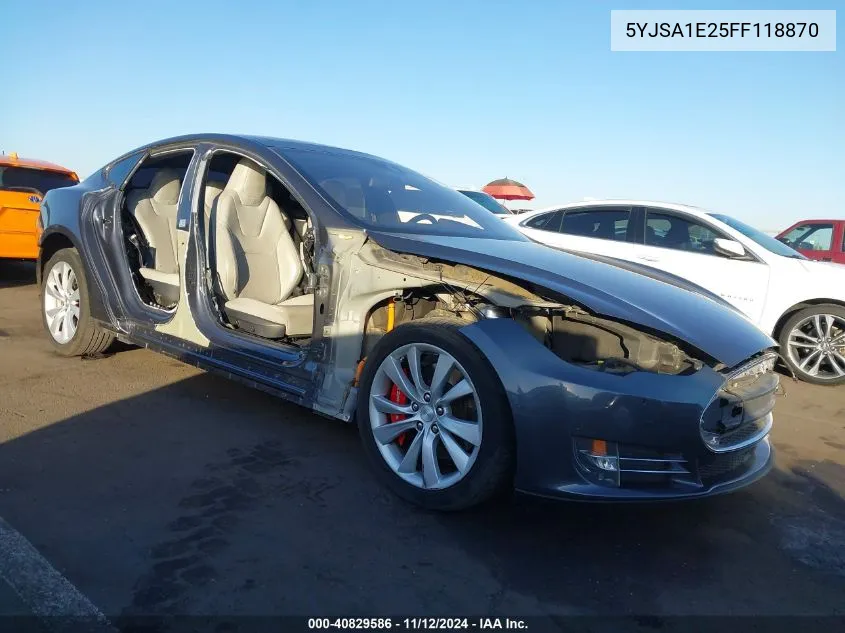 2015 Tesla Model S 70D/85D/P85D VIN: 5YJSA1E25FF118870 Lot: 40829586