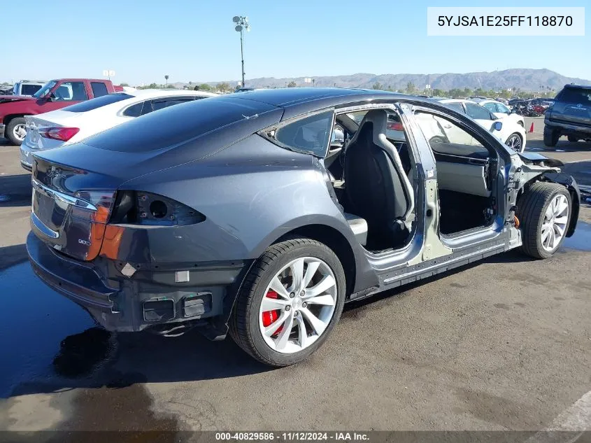 2015 Tesla Model S 70D/85D/P85D VIN: 5YJSA1E25FF118870 Lot: 40829586