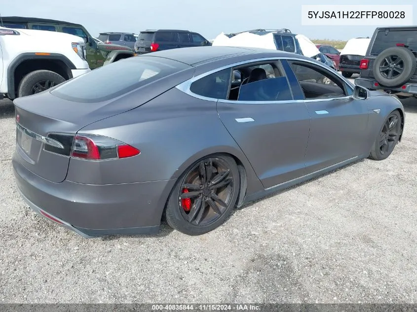 2015 Tesla Model S 70D/85D/P85D VIN: 5YJSA1H22FFP80028 Lot: 40835844