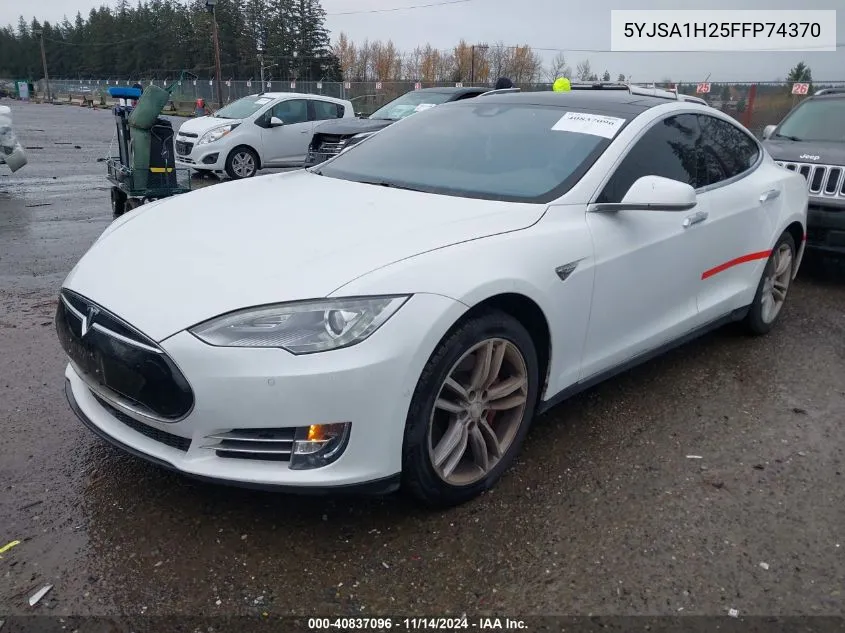 2015 Tesla Model S 70D/85D/P85D VIN: 5YJSA1H25FFP74370 Lot: 40837096