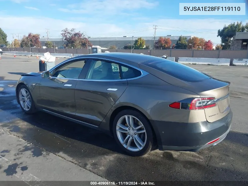 2015 Tesla Model S 70D/85D/P85D VIN: 5YJSA1E28FF119110 Lot: 40906116