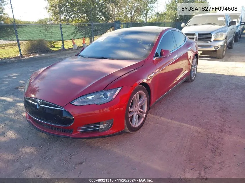 2015 Tesla Model S 70D/85D/P85D VIN: 5YJSA1S27FF094608 Lot: 40921318