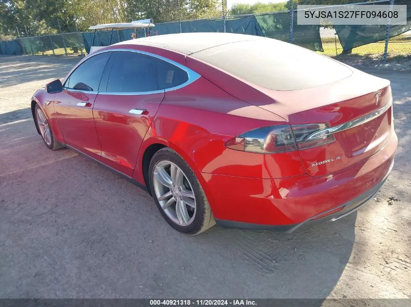 2015 Tesla Model S 70D/85D/P85D VIN: 5YJSA1S27FF094608 Lot: 40921318