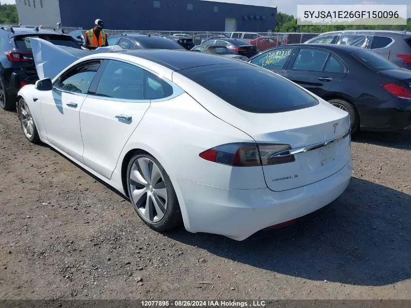 2016 Tesla Model S VIN: 5YJSA1E26GF150096 Lot: 12077895