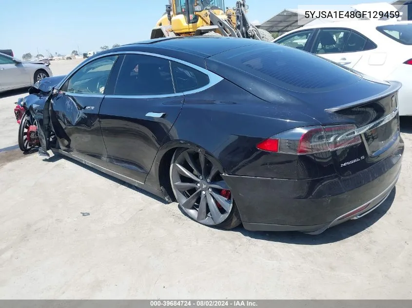 2016 Tesla Model S 90D/P100D/P85D/P90D VIN: 5YJSA1E48GF129459 Lot: 39684724