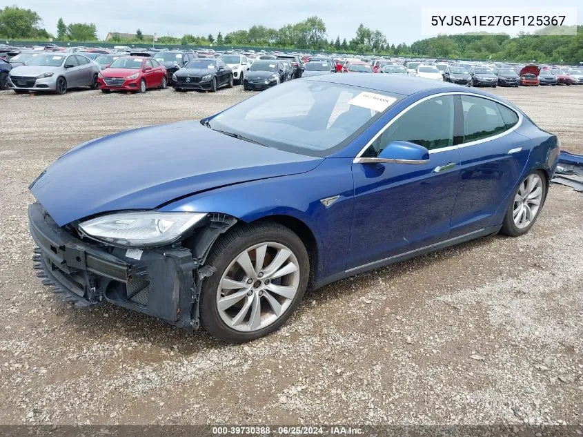 2016 Tesla Model S 60D/70D/75D/85D/90D VIN: 5YJSA1E27GF125367 Lot: 39730388