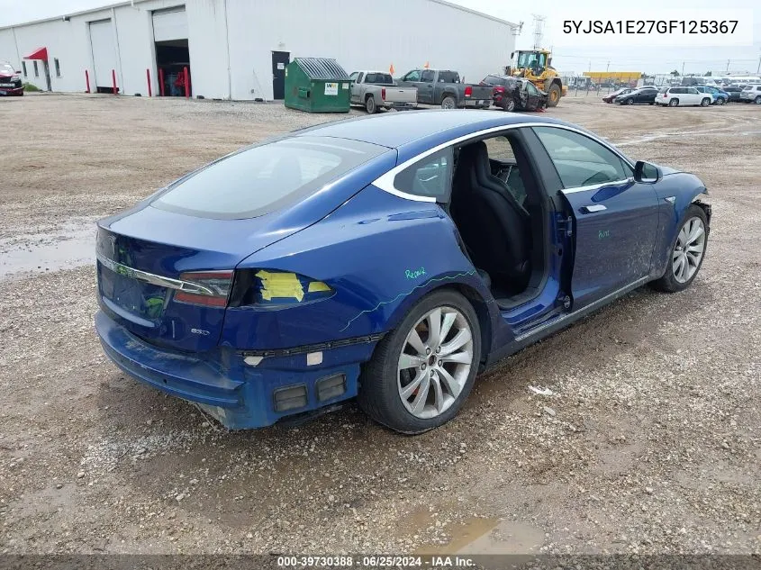 2016 Tesla Model S 60D/70D/75D/85D/90D VIN: 5YJSA1E27GF125367 Lot: 39730388