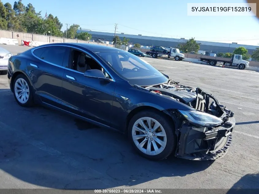 2016 Tesla Model S VIN: 5YJSA1E19GF152819 Lot: 39755023