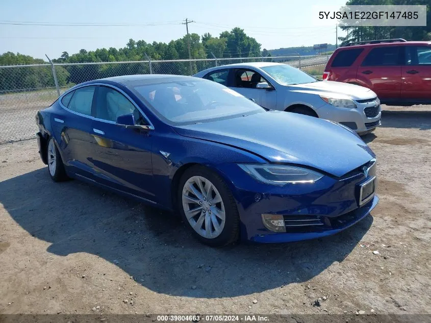 5YJSA1E22GF147485 2016 Tesla Model S 60D/70D/75D/85D/90D